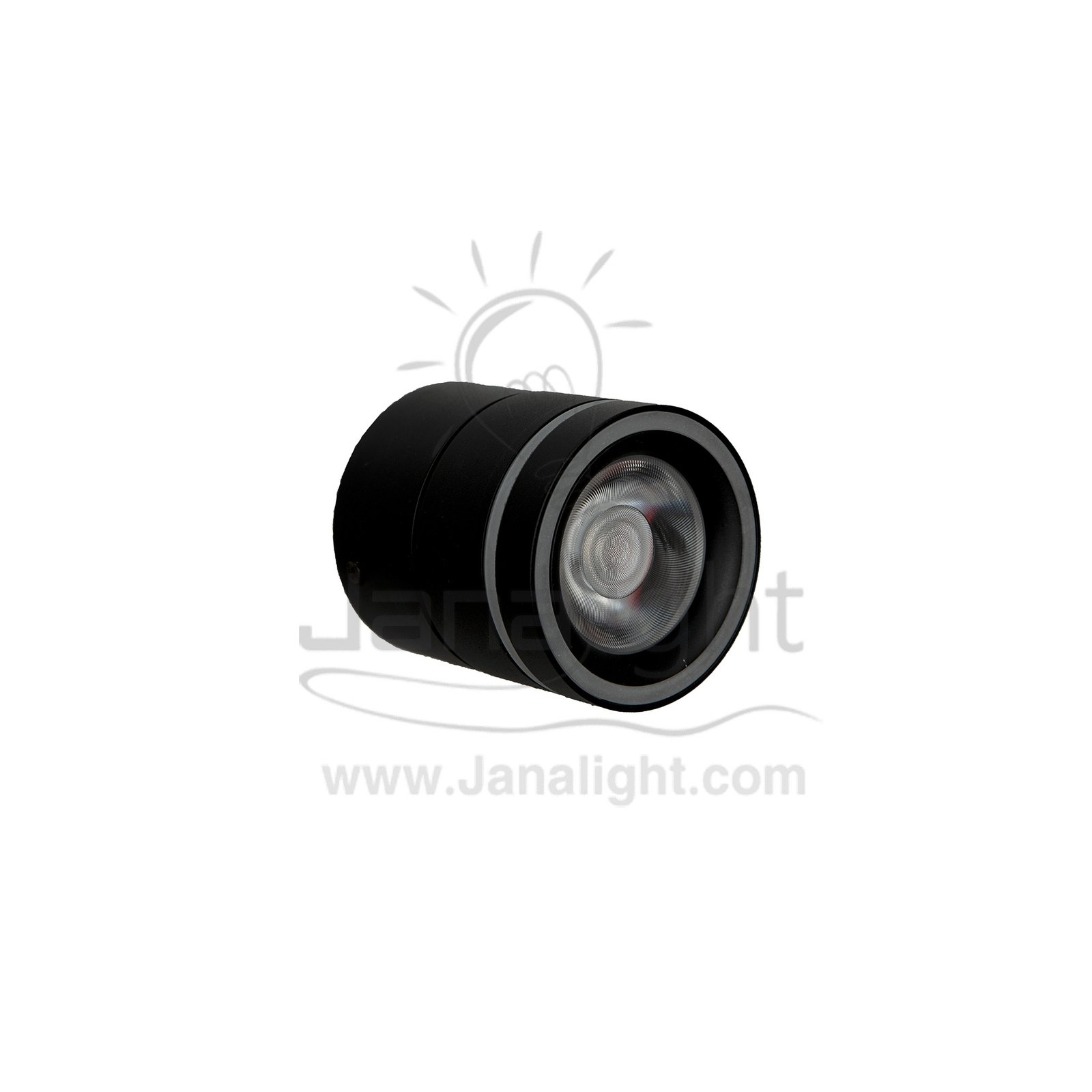 سلندر 10 وات متحرك اسود وورم طرف اكرليك Black Cylinder Spotlight Warm 10W